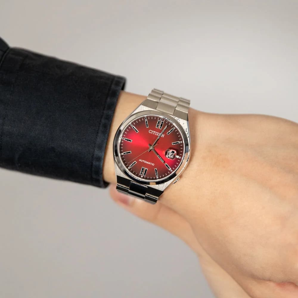 Montre Citizen NJ0150-56W Automatique Cadran Rouge Acier vue 5
