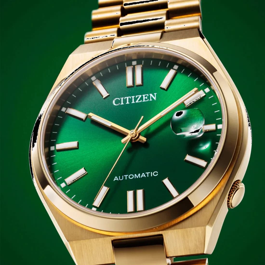 Montre Automatique Citizen Tsuyosa NJ0152-51X cadran vert vue 4