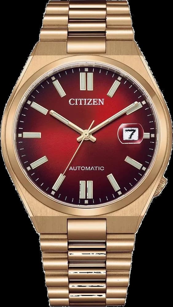 Montre Citizen NJ0153-82X Automatique Bracelet Rose Gold et Cadran Rouge
