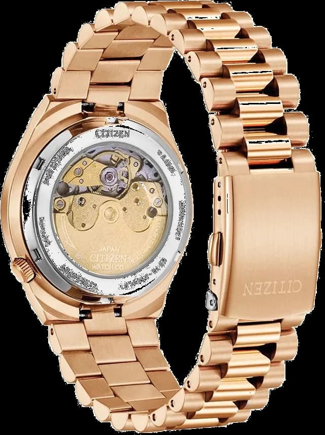 Montre Citizen NJ0153-82X Automatique Bracelet Rose Gold et Cadran Rouge vue 2