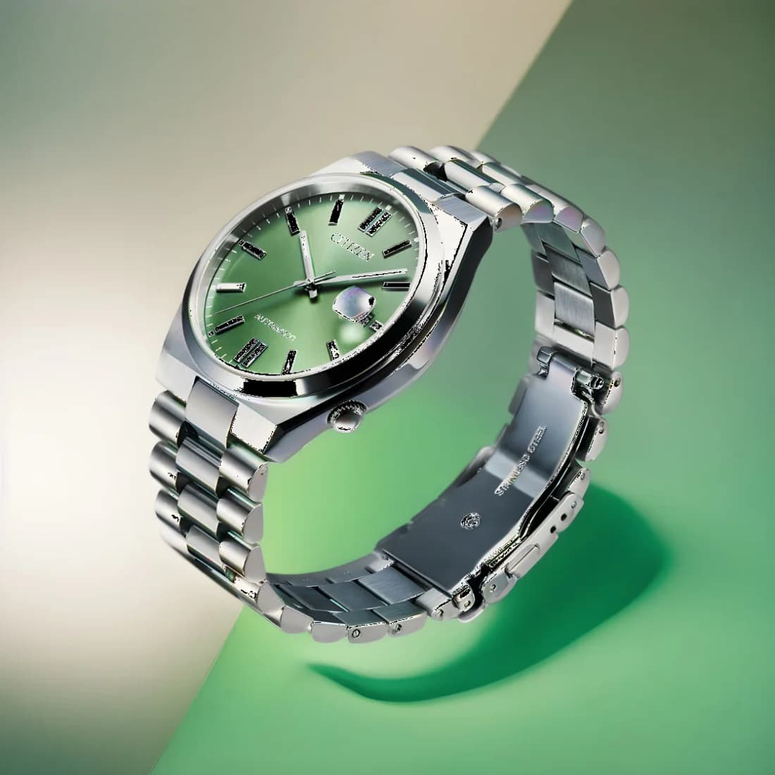 Montre Citizen NJ0158-89Z Automatique Cadran Vert et Bracelet Acier vue 4