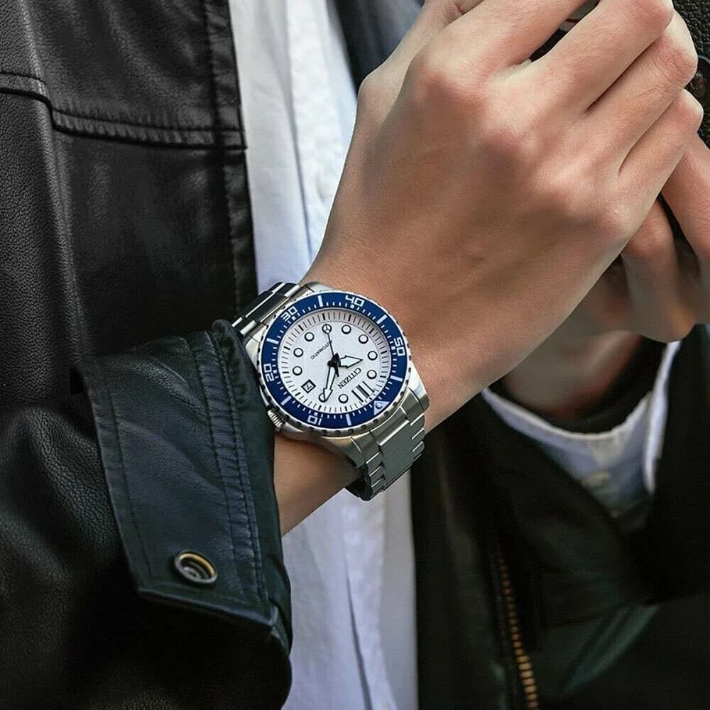 Montre Citizen NJ0171-81A Automatique Sport en Acier avec Cadran Blanc vue 5