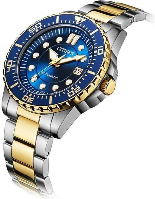 Montre Citizen NJ0174-82L Automatique Sport Acier Bicolore Cadran Bleu vue 2