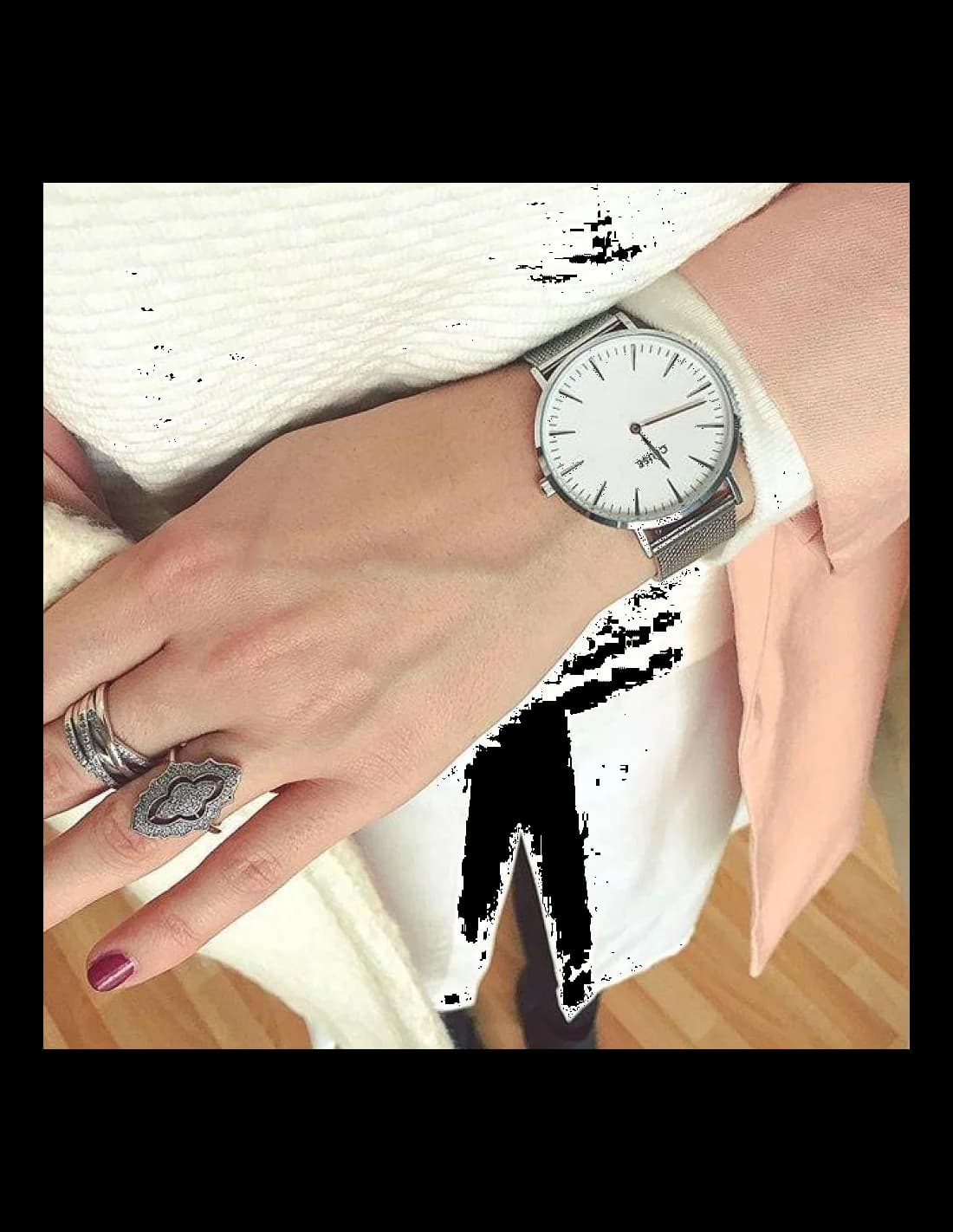 Montre Cluse La Bohème CL18105 bracelet en maille milanaise acier argenté vue 3