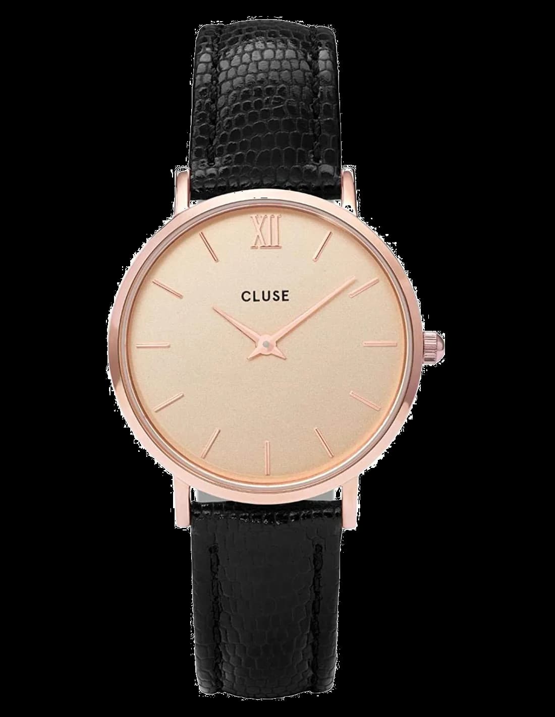 Montre Femme Cluse Minuit CL30051 Noir cadran or rose