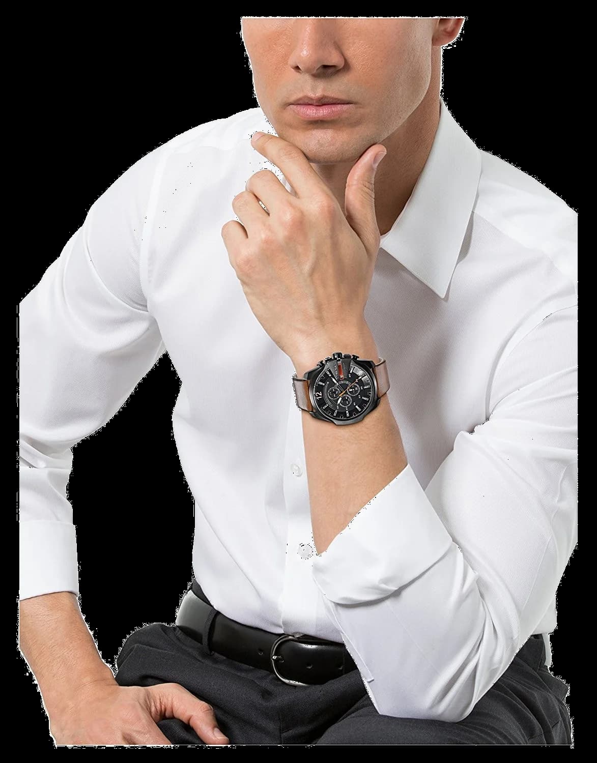 Montre Diesel DZ4343 Bracelet Cuir Marron et Boîtier Acier Robuste vue 5