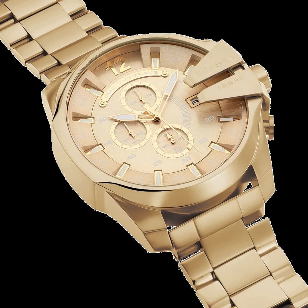 Montre Homme Diesel Mega Chief DZ4360 acier doré vue 2
