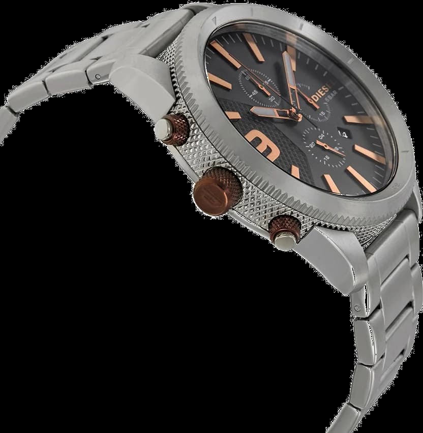 Montre Diesel DZ4457 Argentée en Acier à Texture Moletée vue 2