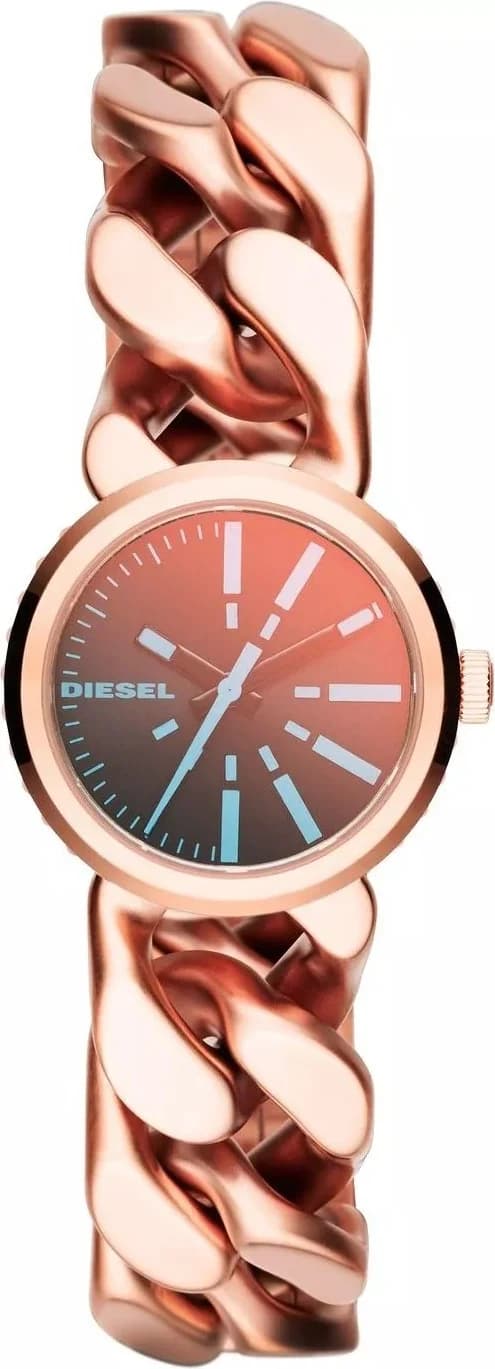 Montre Diesel DZ5453 en acier or rose avec cadran scintillant
