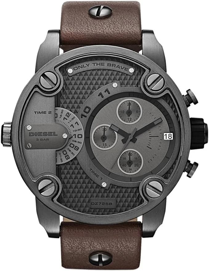 Montre Diesel DZ7258 Big Daddy Marron avec Bracelet en Cuir