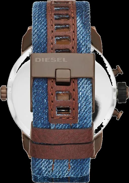 Montre Diesel DZ7320 Little Daddy Boîtier Marron et Bracelet Denim Bleu vue 2