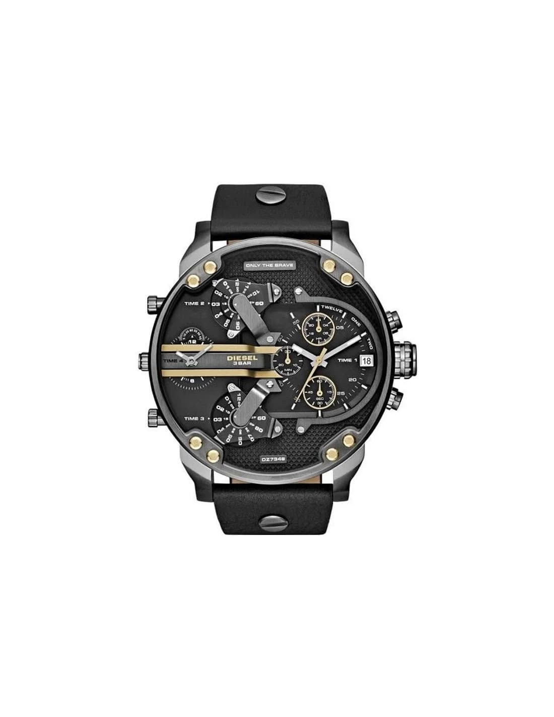 Montre Diesel Mr Daddy 2.0 cuir noir DZ7348 design biker