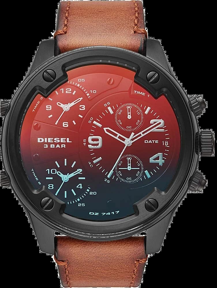 Montre Homme Diesel DZ7417 Boltdown à Multi-Cadrans et Bracelet Cuir