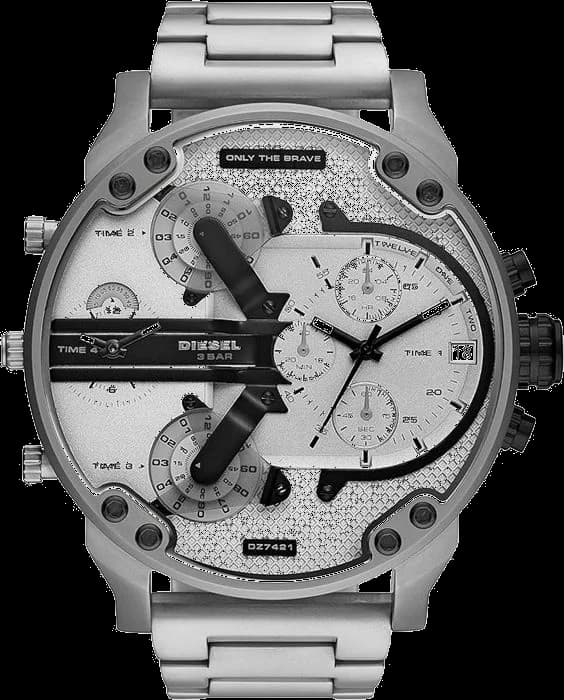 Montre Diesel Mr Daddy chronographe XXL noire DZ7421 surdimensionnée bracelet acier