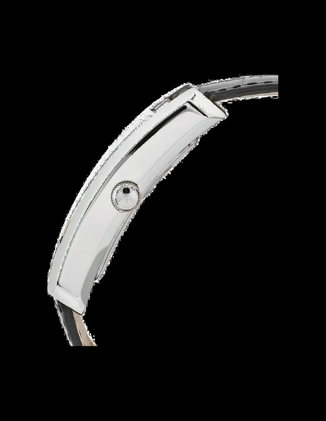 Montre Emporio Armani AR0144 à boîtier rectangulaire et bracelet cuir noir vue 2