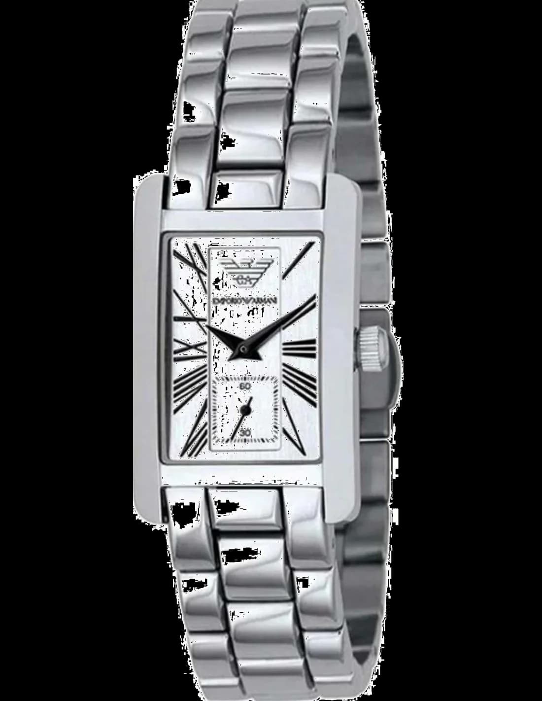 Montre Emporio Armani AR0146 Cadran Rectangulaire Argenté