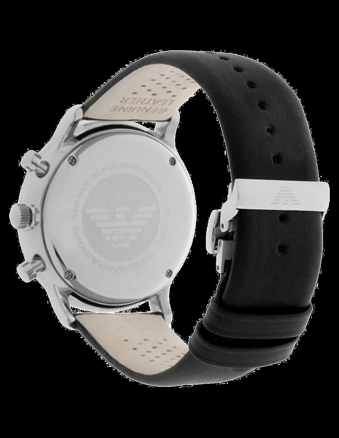 Montre Emporio Armani AR0385 New Retro Chronographe Acier et Cuir vue 3