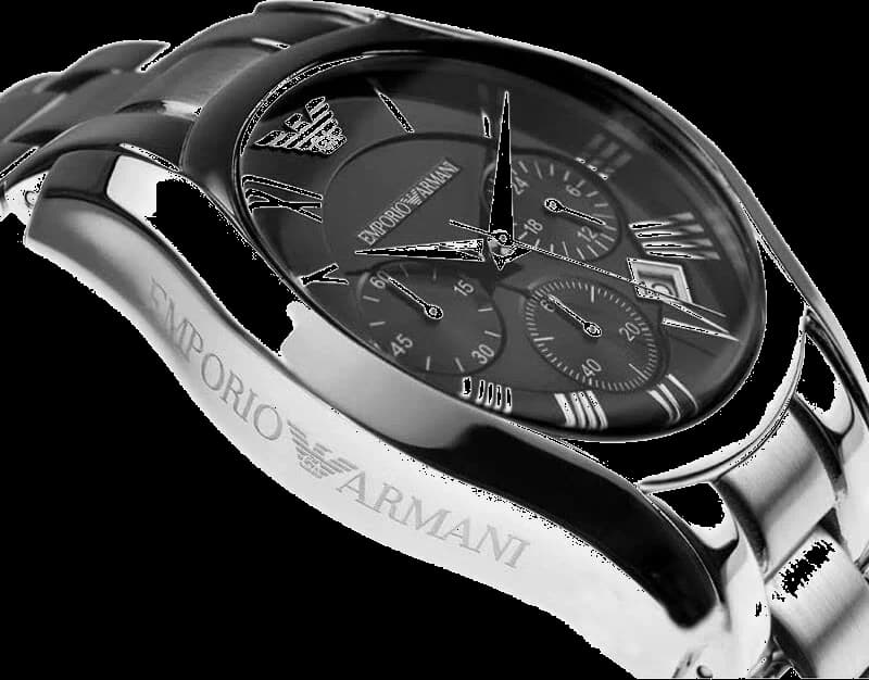 Montre Emporio Armani AR0674 Chronomètre Rond Cadran Noir vue 2