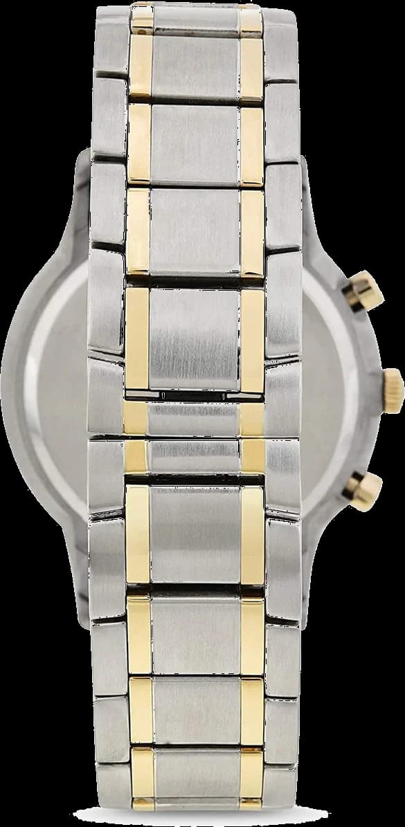 Montre Emporio Armani AR11076 en Acier Bicolore et Bracelet NATO vue 3