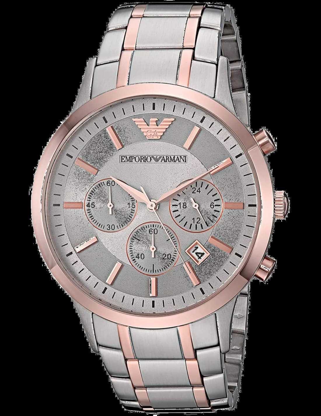 Montre Emporio Armani AR11077 Bracelet NATO Bi-ton Or et Gris