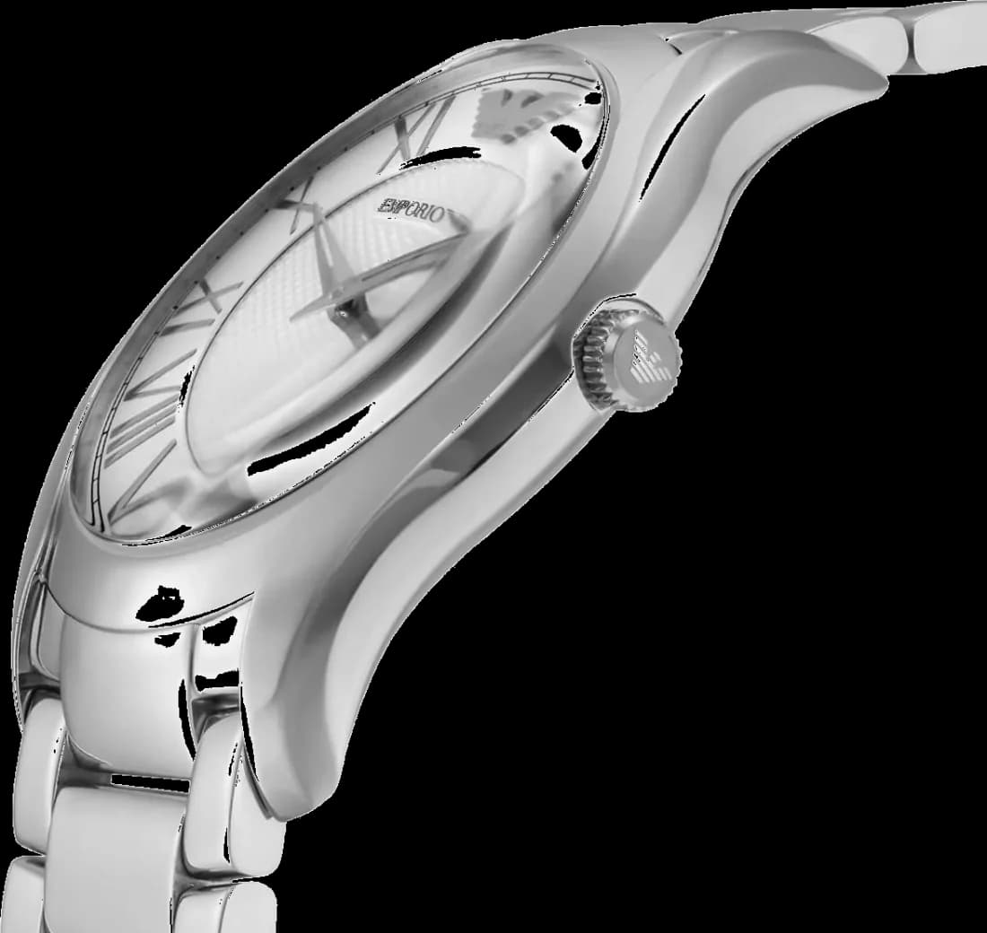 Montre Emporio Armani AR11084 en acier poli et cadran noir vue 2