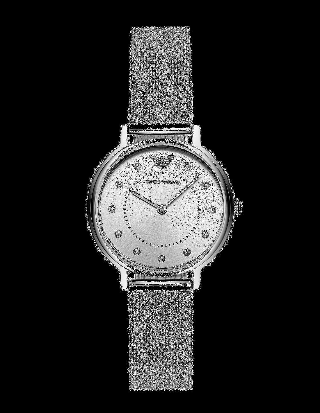 Montre Emporio Armani AR11128 Bracelet Maille Milanaise Argentée