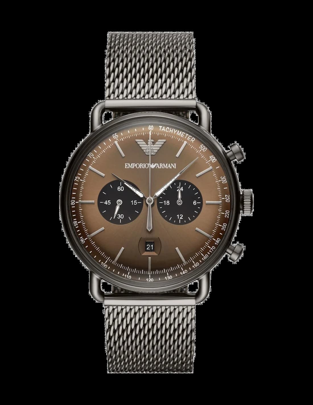 Montre Emporio Armani AR11141 Chronographe en Acier Gris et Maille Milanaise