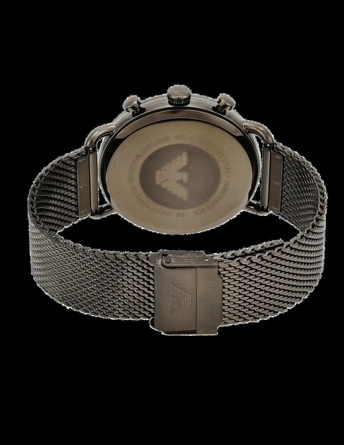 Montre Emporio Armani AR11141 Chronographe en Acier Gris et Maille Milanaise vue 2