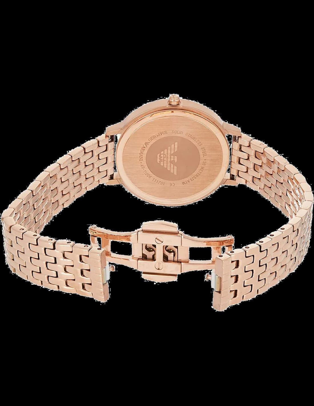 Montre Femme Emporio Armani AR11145 en acier or rose vue 2