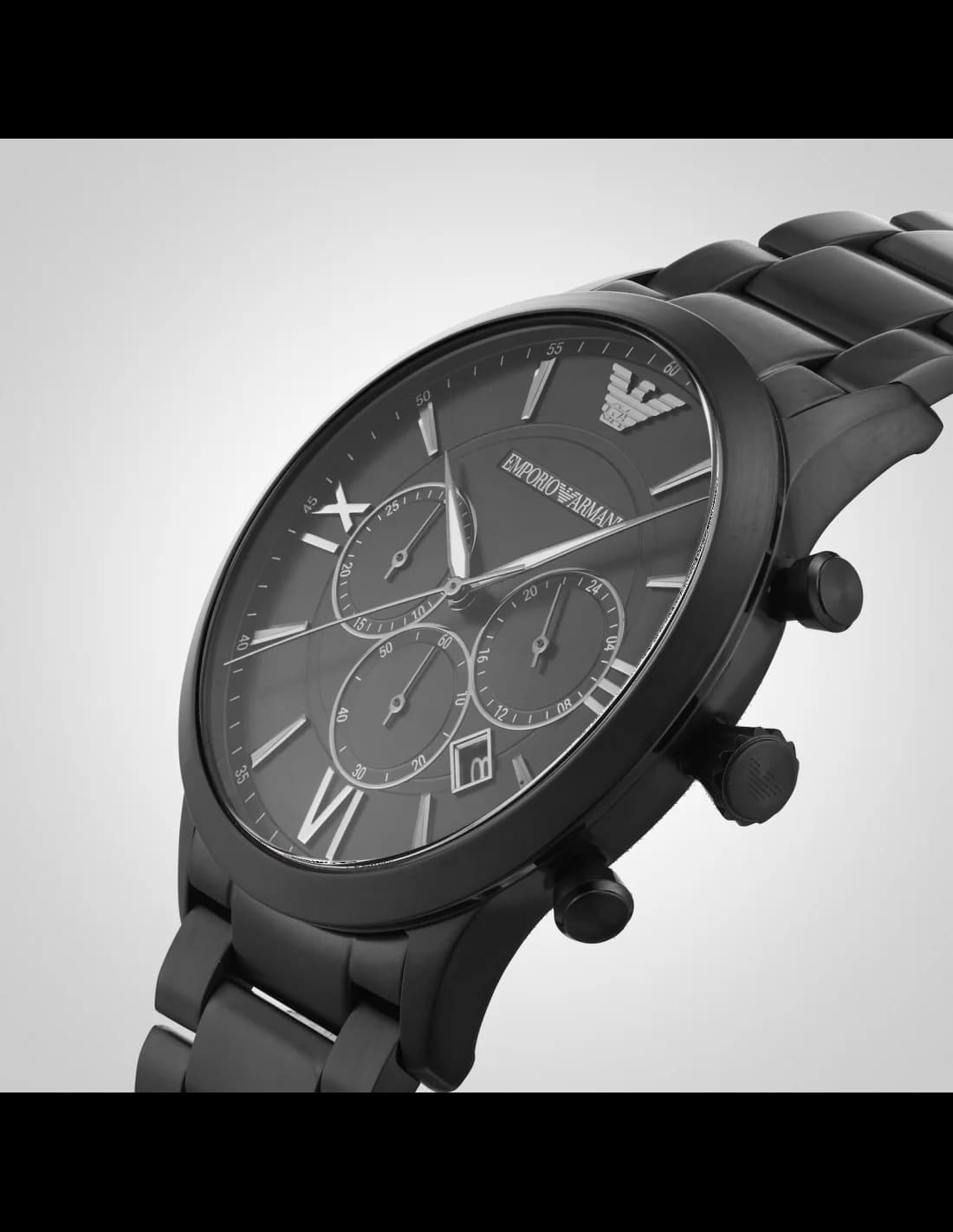 Montre Homme Emporio Armani Luigi AR11349 Chronomètre acier noir vue 2