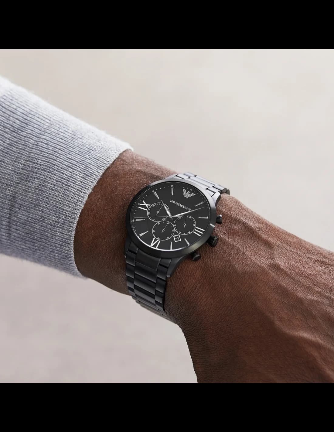 Montre Homme Emporio Armani Luigi AR11349 Chronomètre acier noir vue 5