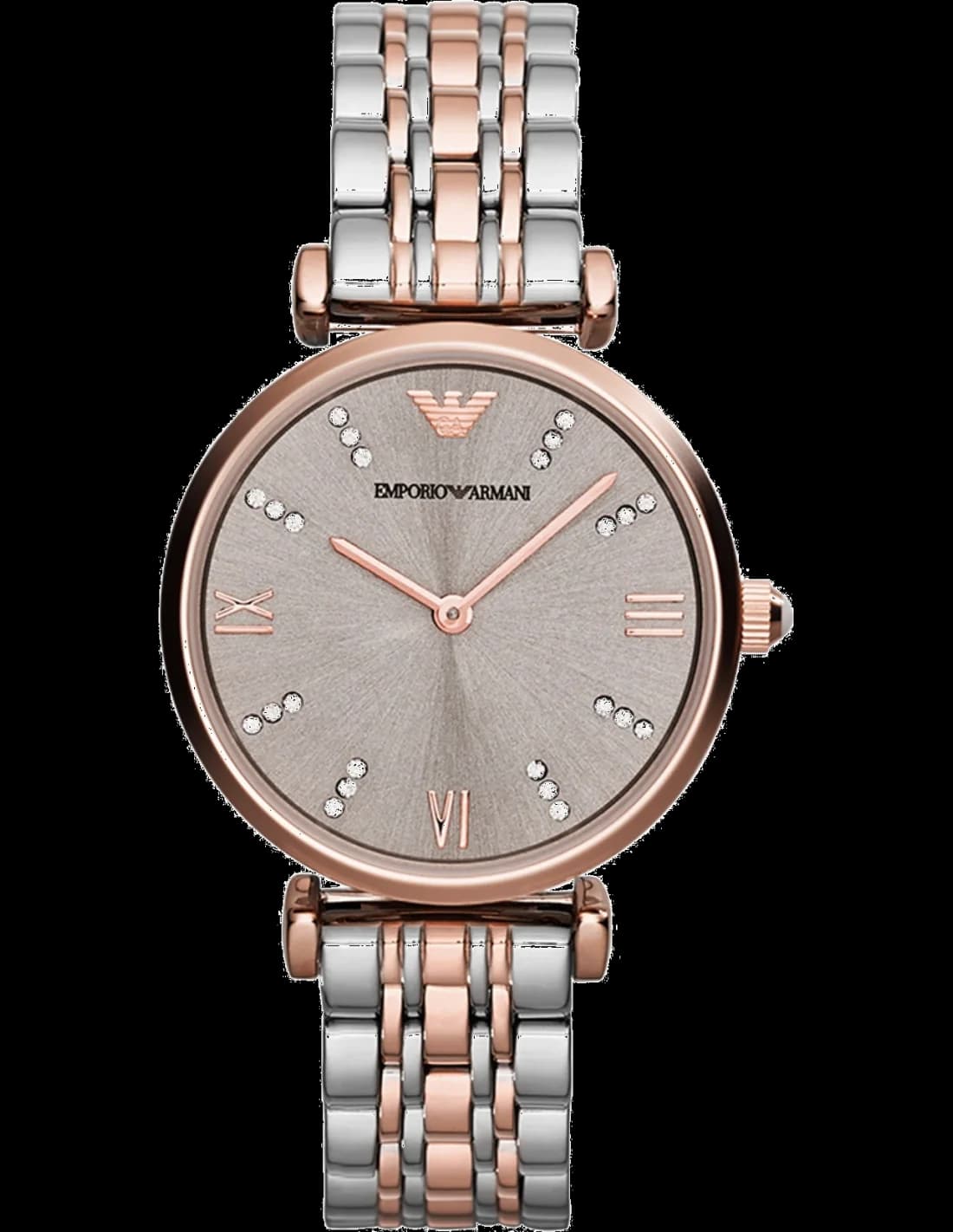 Montre Emporio Armani AR1840 en Acier Bi-ton et Index Strass