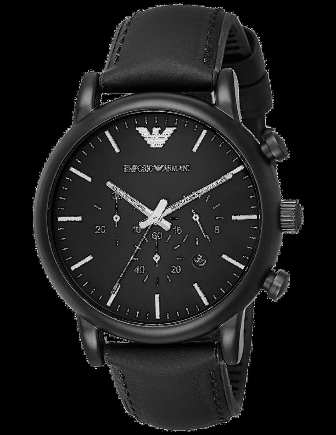 Montre Emporio Armani AR1970 Bracelet Cuir Noir Luigi