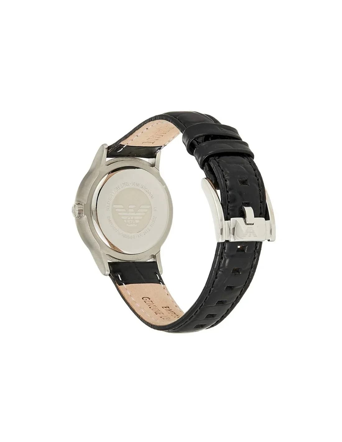 Montre Femme Emporio Armani AR2412 Bracelet en cuir verni noir vue 2