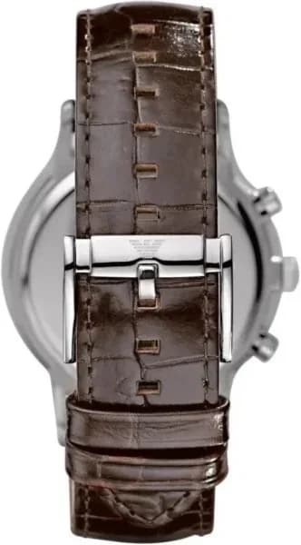 Montre Emporio Armani AR2433 en Acier Argenté et Cuir Marron vue 4