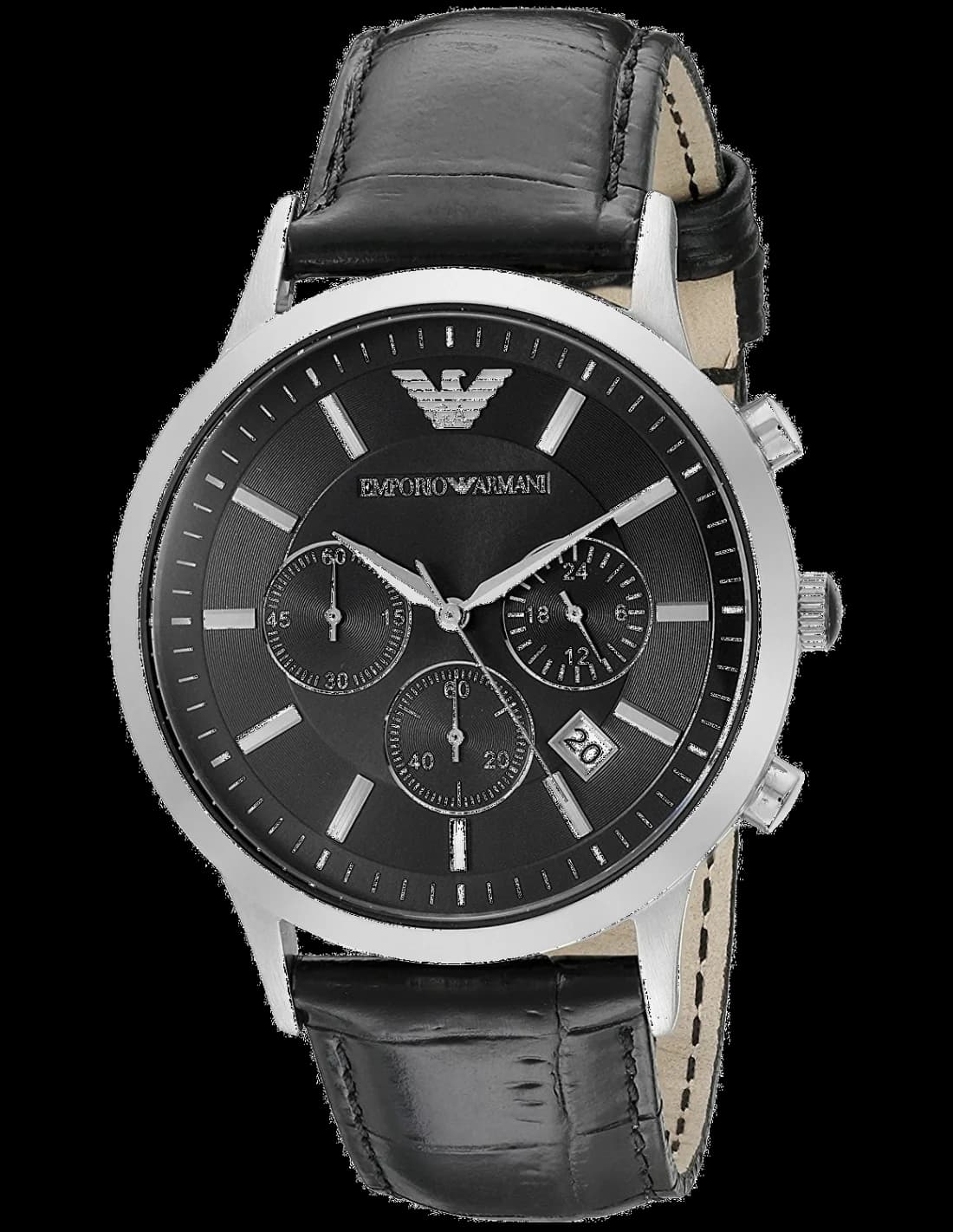 Montre Homme Emporio Armani AR2447 Bracelet Cuir Noir et Chronographe