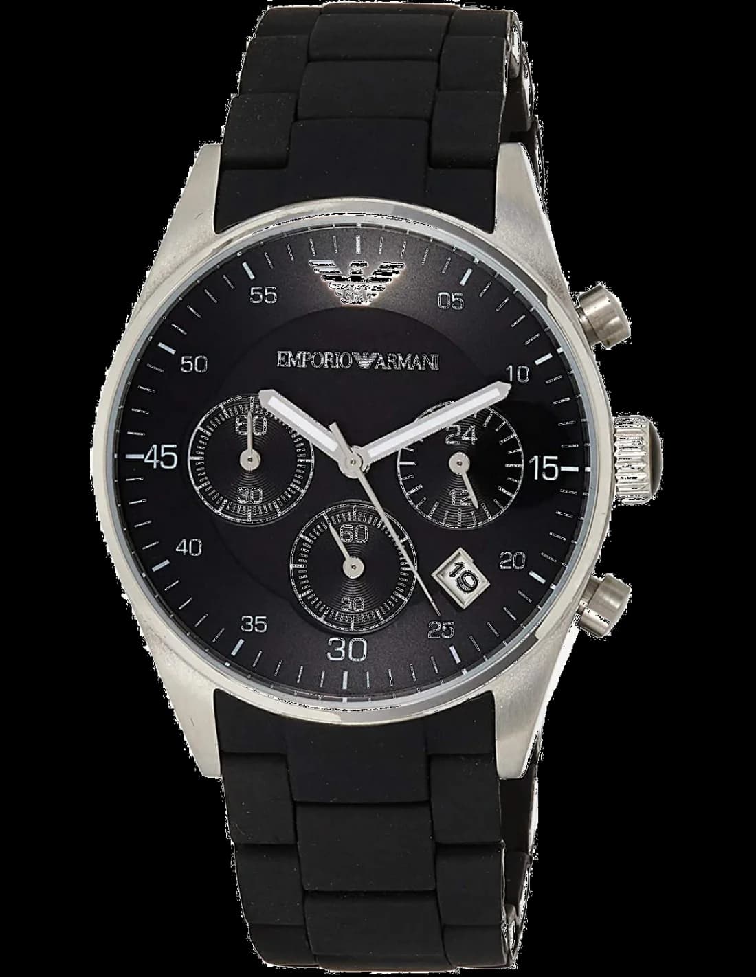 Montre Emporio Armani AR5866 avec bracelet silicone et chronographe