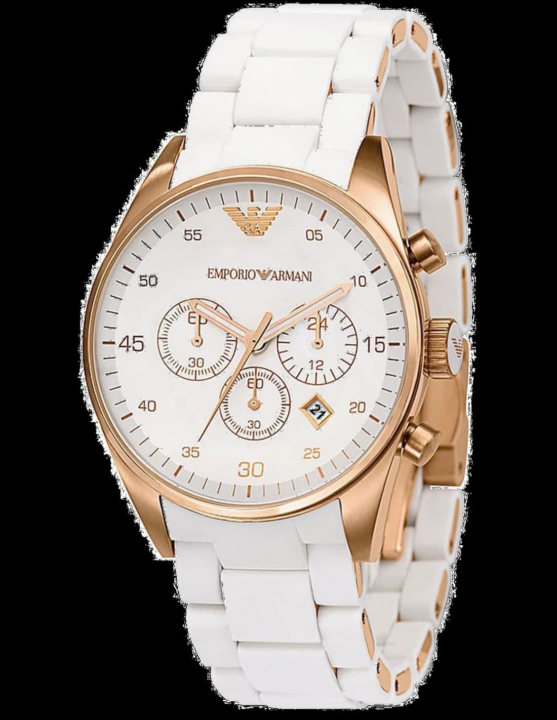 Montre Emporio Armani AR5920 Chronographe Bracelet Silicone Blanc