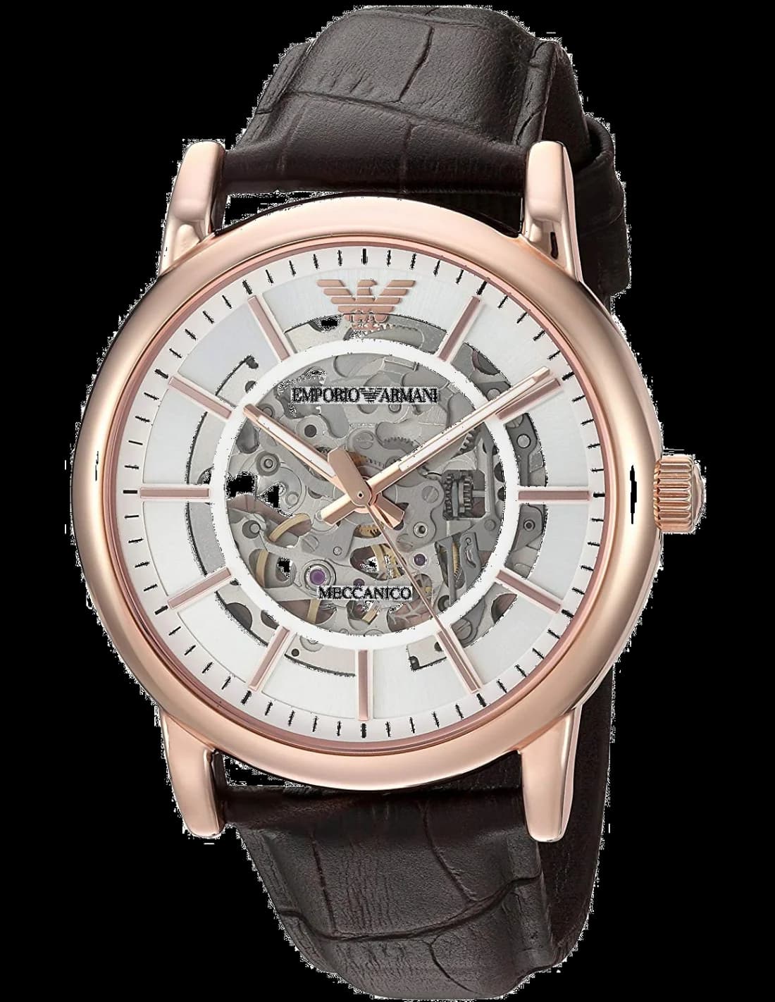 Montre Emporio Armani AR60007 Meccanico Squelette Automatique en Cuir