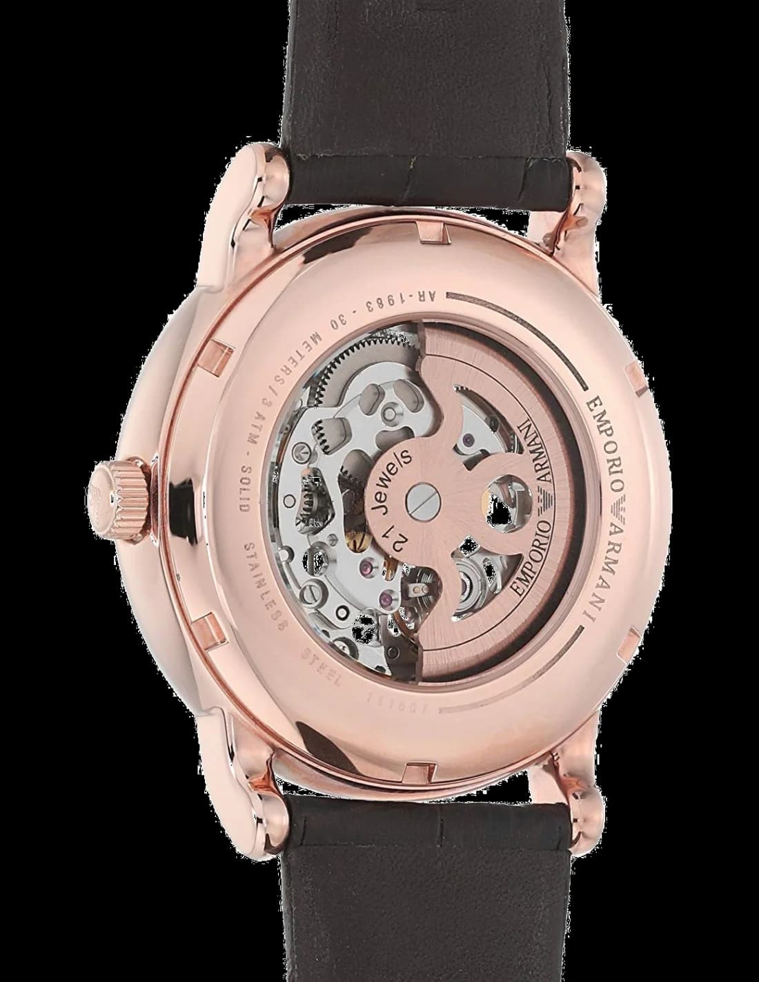 Montre Emporio Armani AR60007 Meccanico Squelette Automatique en Cuir vue 2