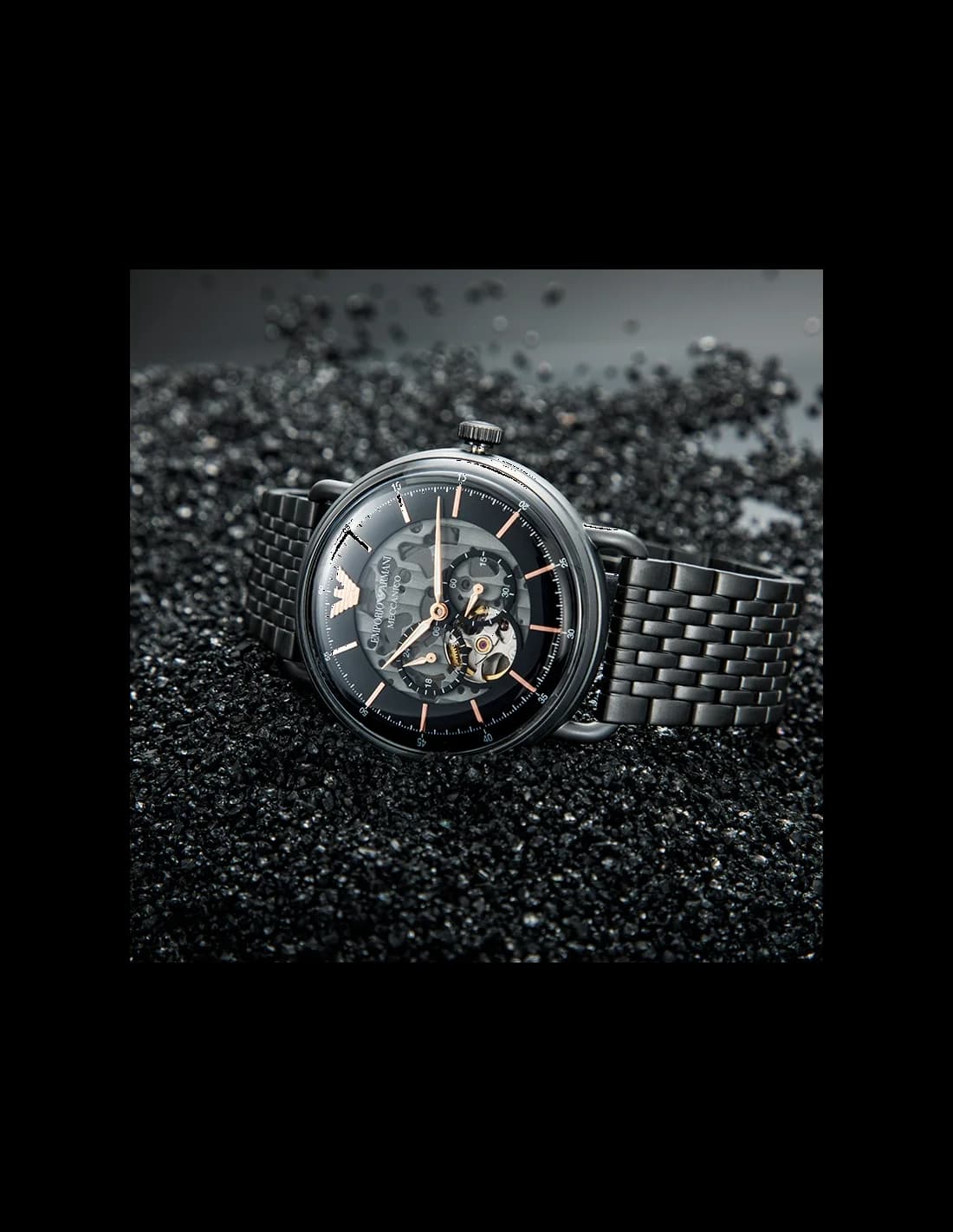 Montre Emporio Armani AR60025 Automatique Squelette Acier Noir vue 4