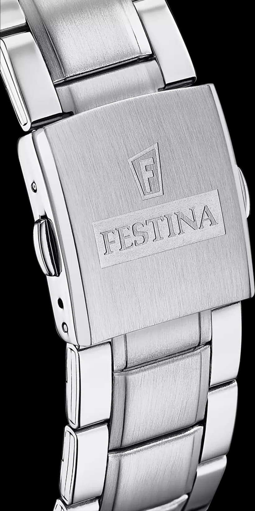 Montre Festina F16759/4 en Acier Argenté avec Cadran Noir Multifonctions vue 2