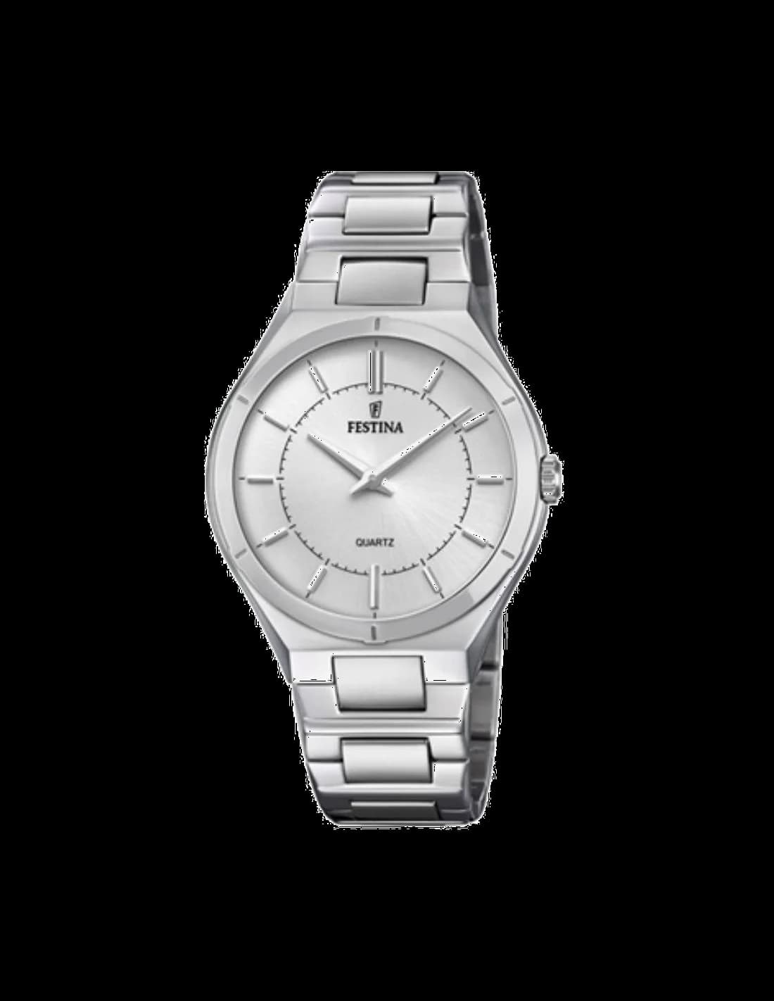 Montre Festina F20244/1 Cadran Blanc et Bracelet Cuir Noir