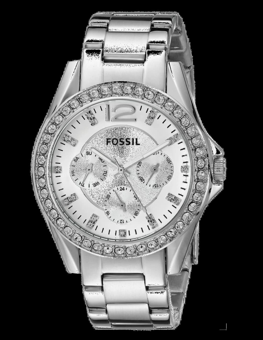 Montre Fossil ES3202 en acier argenté avec cadran orné de cristaux