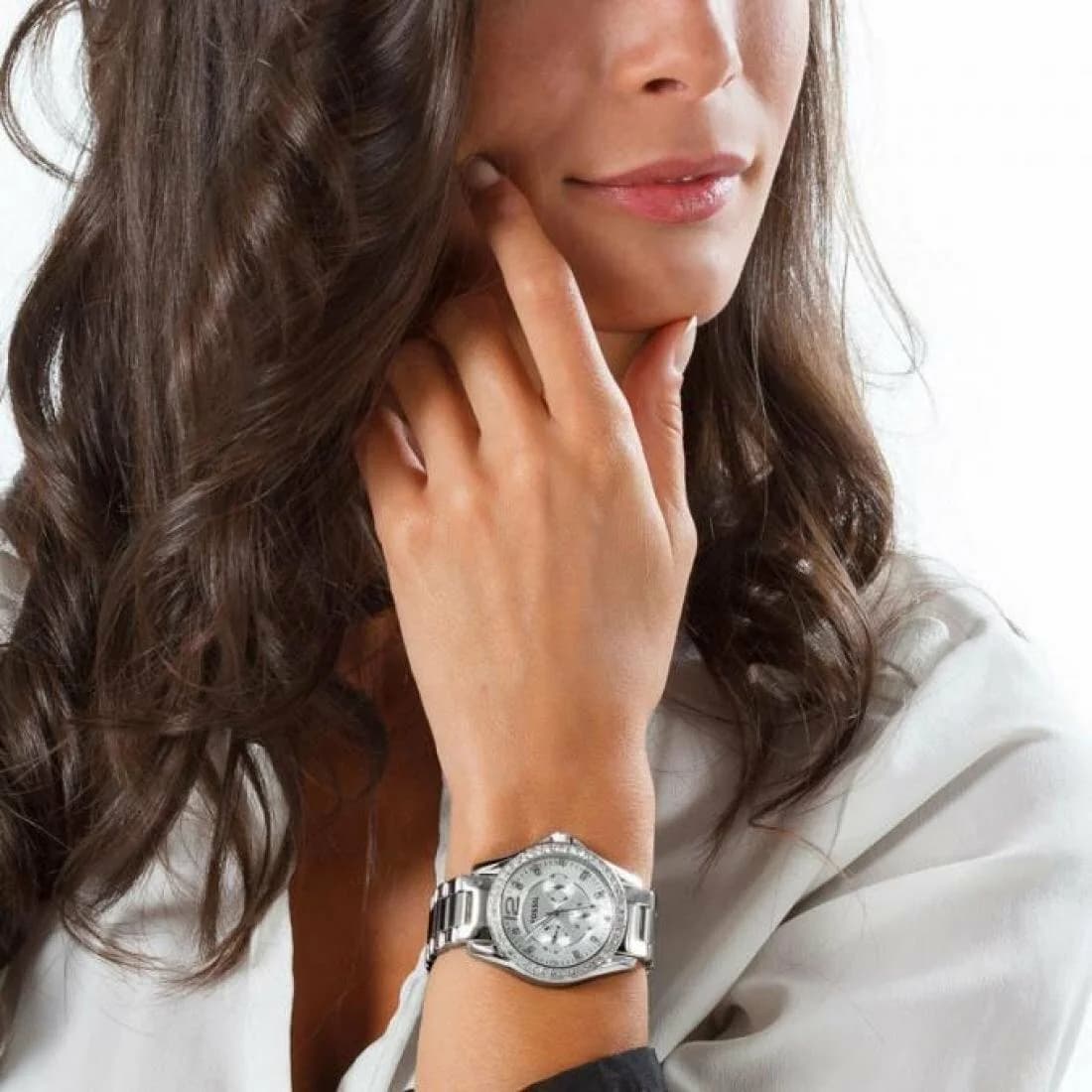 Montre Fossil ES3202 en acier argenté avec cadran orné de cristaux vue 4