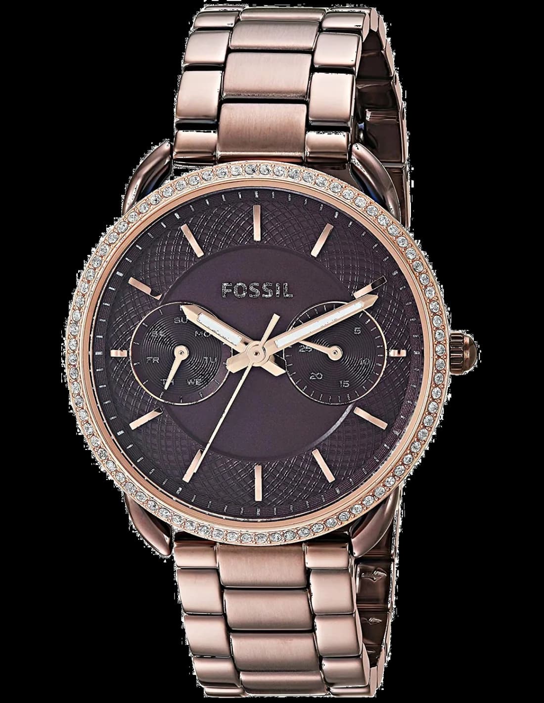 Montre Fossil ES4258 en Acier Inoxydable Brun et Brillants