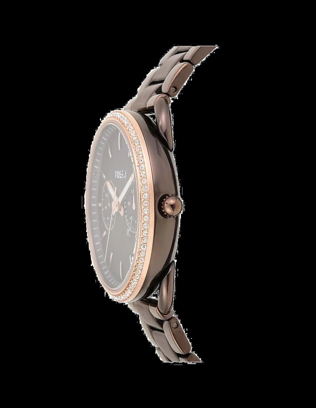 Montre Fossil ES4258 en Acier Inoxydable Brun et Brillants vue 2