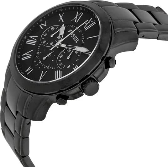 Montre Fossil FS4832 en Acier Noir avec Chiffres Romains vue 2