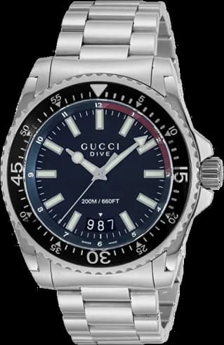 Montre Homme Gucci Dive YA136212 bracelet en acier inoxydable