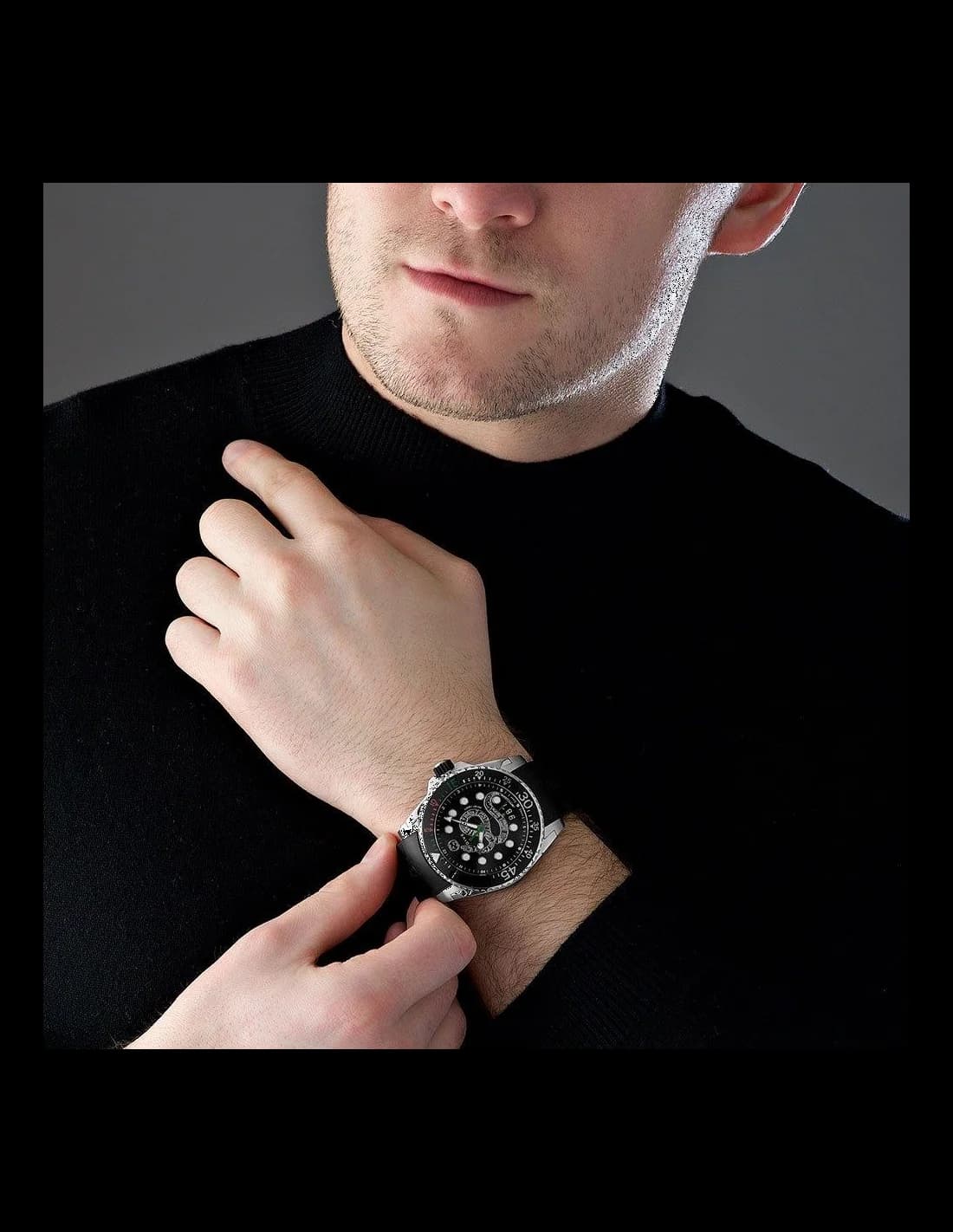 Montre Homme Gucci Dive YA136217 Bracelet en caoutchouc noir vue 5